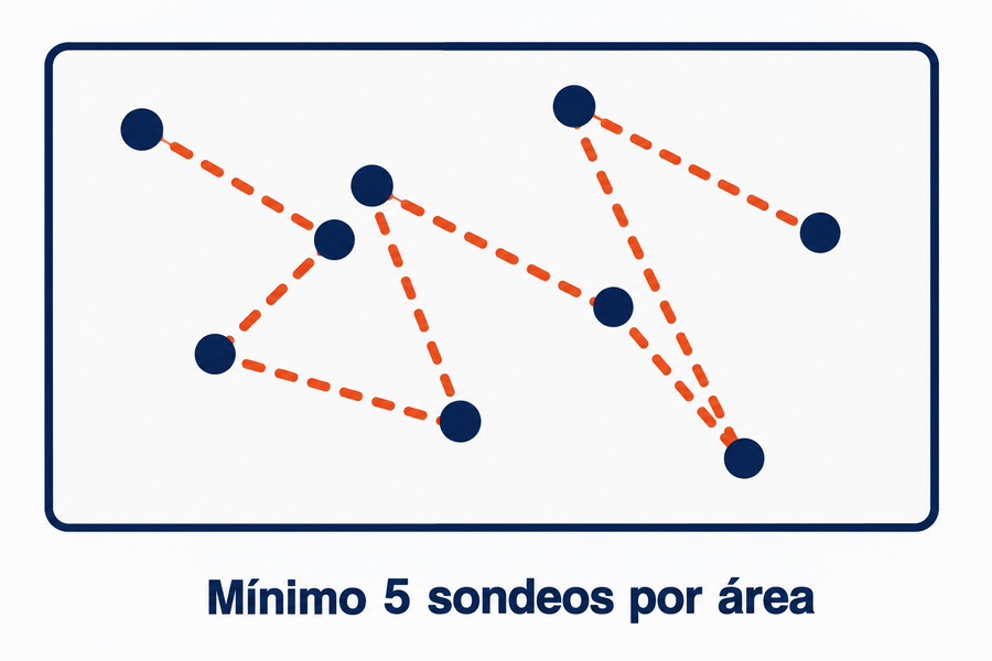 Diagrama de mínimo 5 sondeos por área