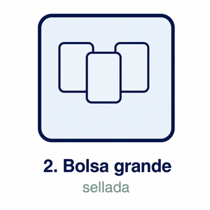 Paso 2: bolsa grande sellada